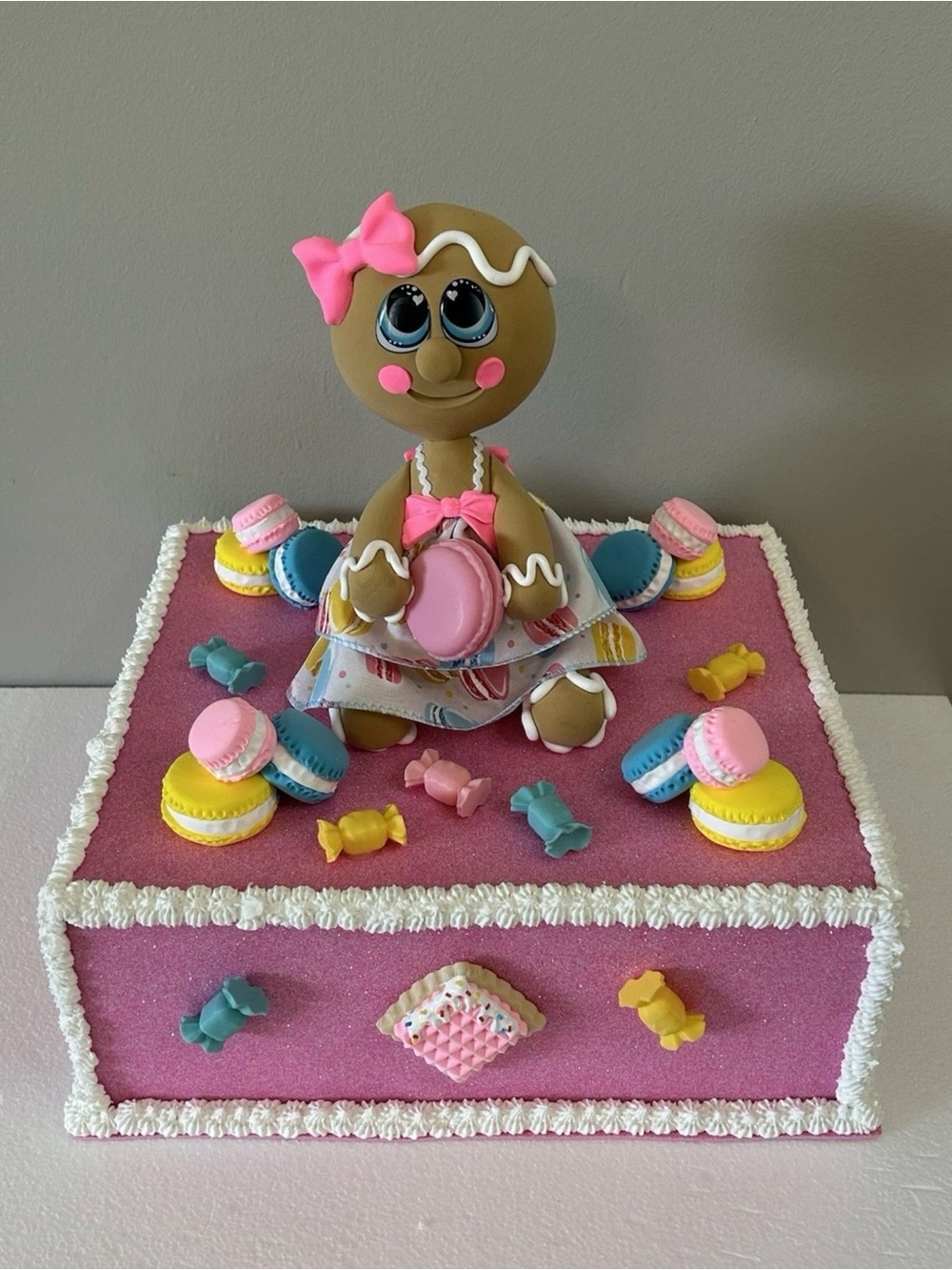 Gingerbread Candy Land Centerpiece - Pink Fake Cake